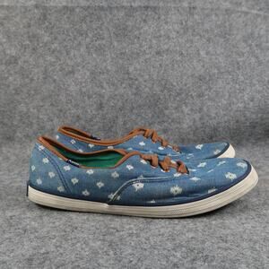Keds Shoes Womens 7.5 Casual Sneakers Comfy Native Dot Lace Up Fabric Blue Flat